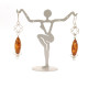 Antique Retro Amber Earrings "Latvian Classics"