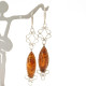 Antique Retro Amber Earrings "Latvian Classics"