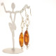 Antique Retro Amber Earrings "Latvian Classics"