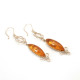 Antique Retro Amber Earrings "Latvian Classics"