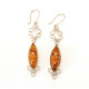 Antique Retro Amber Earrings "Latvian Classics"