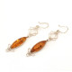 Antique Retro Amber Earrings "Latvian Classics"