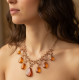 Vintaģe necklace with cognac-colored amber