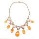 Vintaģe necklace with cognac-colored amber