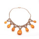 Vintaģe necklace with cognac-colored amber