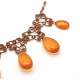 Vintaģe necklace with cognac-colored amber
