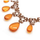 Vintaģe necklace with cognac-colored amber
