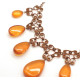 Vintaģe necklace with cognac-colored amber