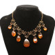 Vintaģe necklace with cognac-colored amber