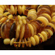 Vintage Style Flat Polished Baltic Amber Beads Necklace Butterscotch and Cognac Color 73g  47 cm 63cm / 25"
