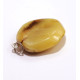 Vintage USSR Oval Shape Butterscotch Color Baltic Amber Pendant 