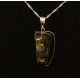 Antique Amber Pendant with Silver Accent 