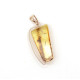 Antique Amber Pendant with Silver Accent 
