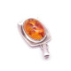 Antique Silver Pendant with Polished Cognac Baltic Amber