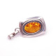 Antique Silver Pendant with Polished Cognac Baltic Amber
