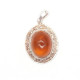 Antique Silver Pendant with Cognac Baltic Amber