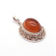 Antique Silver Pendant with Cognac Baltic Amber