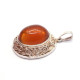 Antique Silver Pendant with Cognac Baltic Amber