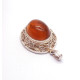 Antique Silver Pendant with Cognac Baltic Amber