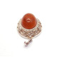 Antique Silver Pendant with Cognac Baltic Amber