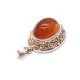 Antique Silver Pendant with Cognac Baltic Amber