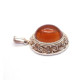 Antique Silver Pendant with Cognac Baltic Amber