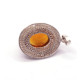 Antique Silver Pendant with Cognac Baltic Amber