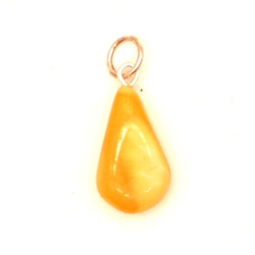 Small Tire Drop Shape Vintage Butterscotch Color Baltic Amber Pendant 51