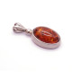 Antique Silver Pendant with Cognac Baltic Amber 