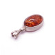 Antique Silver Pendant with Cognac Baltic Amber 