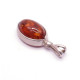 Antique Silver Pendant with Cognac Baltic Amber 