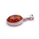 Antique Silver Pendant with Cognac Baltic Amber 