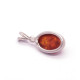 Antique Silver Pendant with Cognac Baltic Amber 