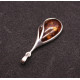 Antique Silver Teardrop Pendant with Cognac Baltic Amber
