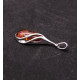 Antique Silver Teardrop Pendant with Cognac Baltic Amber