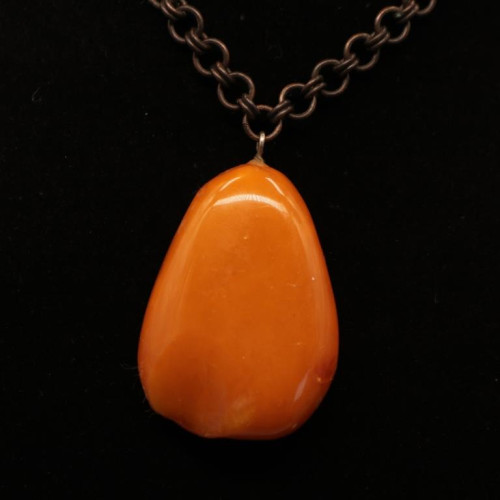 Genuine Vintage Russia 1970's Butterscotch Color Baltic Amber Pendant 73