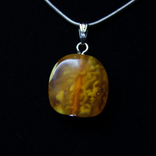 Small Vintage Drop shape Butterscotch Color Baltic Amber Pendant 83