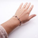 Antique Sterling Silver (925) Bracelet with 18 Cognac Baltic Amber Stones