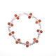 Antique Sterling Silver (925) Bracelet with 18 Cognac Baltic Amber Stones