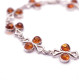 Antique Sterling Silver (925) Bracelet with 18 Cognac Baltic Amber Stones