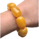 Vintage polished Egg Yolk Baltic Amber Adult Elastic Bracelet 