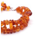 Antique Cognac Baltic Amber Bracelet with Silver Clasp