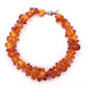 Antique Cognac Baltic Amber Bracelet with Silver Clasp