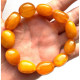 Vintage Polished Egg Yolk Baltic Amber Adult Elastic Bracelet 27g