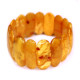 Anitique Vintage EGG YOLK pieces Baltic amber stretch bracelet