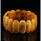 Antique Vintage EGG YOLK pieces Baltic amber stretch bracelet 26