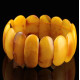 Antique Vintage EGG YOLK pieces Baltic amber stretch bracelet 28