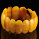 Antique Vintage EGG YOLK pieces Baltic amber stretch bracelet 28