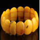Antique Vintage EGG YOLK pieces Baltic amber stretch bracelet 28