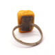Soviet Era Vintage Ring with Egg Yolk Baltic Amber